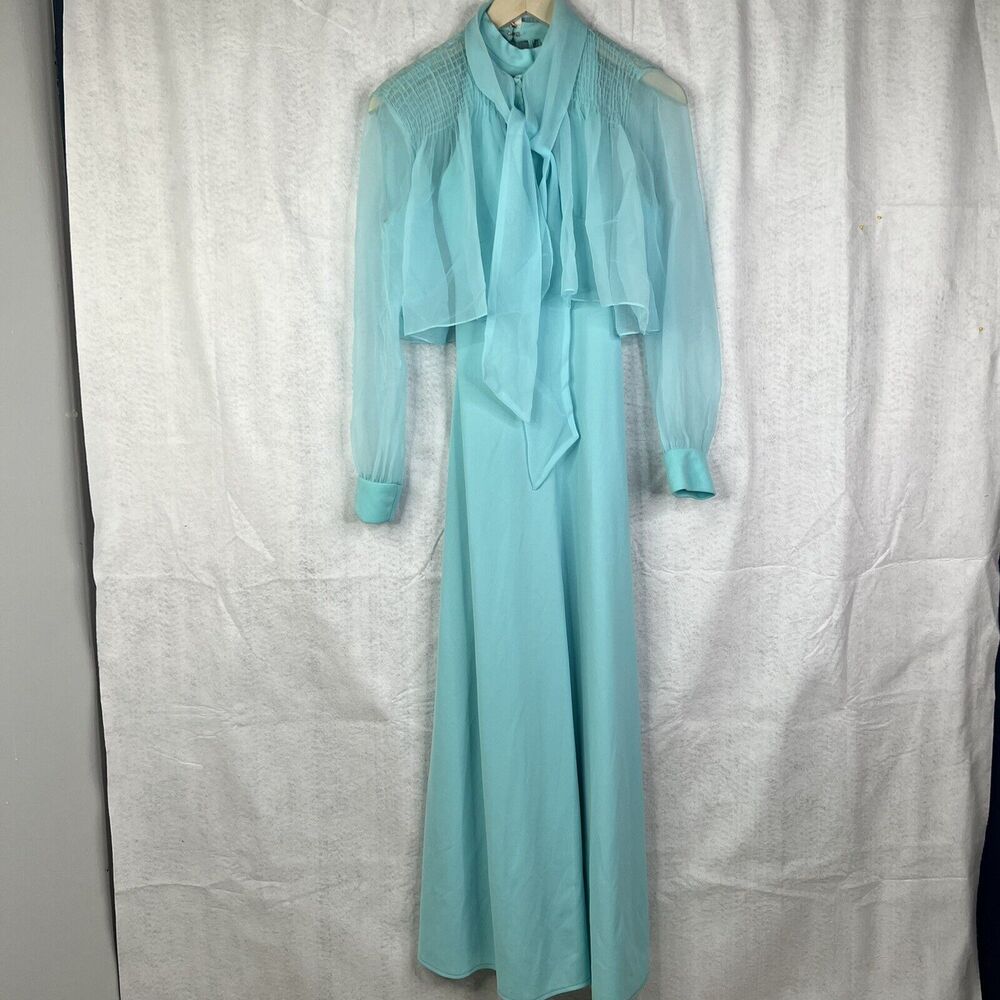 Vintage 70’s Jack Hartley Womens Light Green Maxi Dress Styling 5/6 Read